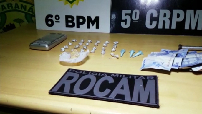 ROCAM detém dupla com crack, cocaína, balança e dinheiro no Interlagos