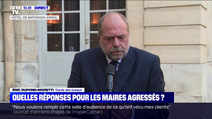 Éric Dupond-Moretti: "La justice doit donner une réponse systématique, proportionnée et immédiate" aux violences envers les maires