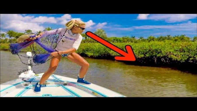 SO DIRTY! Girl Throwing Cast Net & Inshore Fishing Florida Video