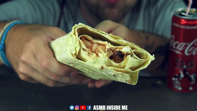 ASMR CRUNCHY BIG FRESH ROLL WITH VEGETABLES | DONER KEBAB | EATING SOUND (NO TALKING)  BEST SOUND