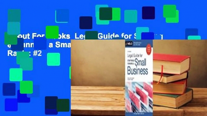 About For Books  Legal Guide for Starting & Running a Small Business  Best Sellers Rank : #2