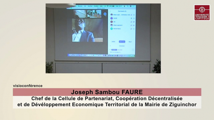 "L'investissement du développement durable", Joseph Sambou FAURE, Chef de la Cellule de Partenariat, Coopération Décentralisée et de Dévéloppement Economique Territorial de la Mairie de Ziguinchor_IFR_02-10-20_Workshop_UTLIB_3_J_FAURE