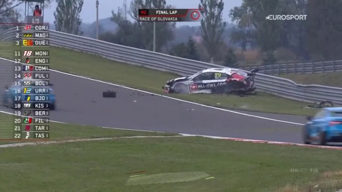 Wtcr Slovakia 2020 Race 2 Final Lap Girolami Huge Crash