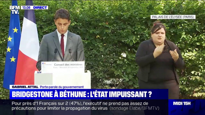 Fermeture de Bridgestone à Béthune: pour Gabriel Attal, "c'est une trahison de la confiance accordée"