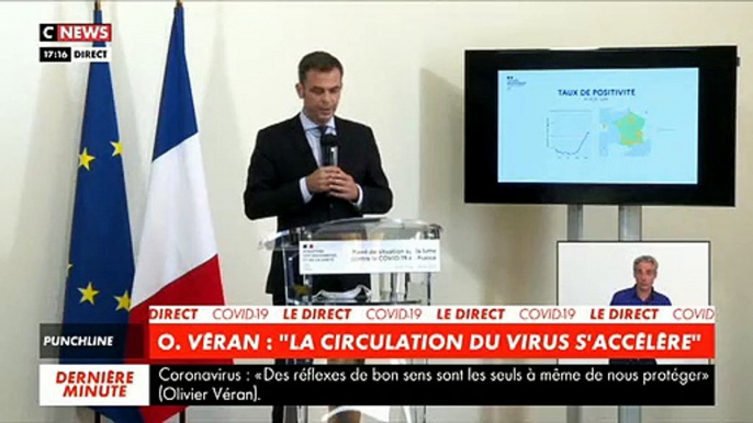 Coronavirus - Regardez l'intégralité de la conférence du ministre de la Santé Olivier Véran: Départements en alerte, tests, nouvelles restrictions ...