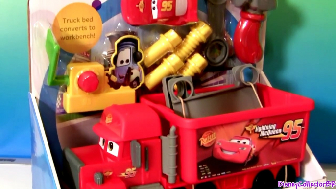 Pixar Cars Mack Truck Hauler Tools Truck 2 in 1 Lightning McQueen and Guido Disney Mechanic Set