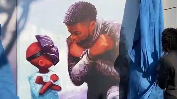 BLACK PANTHER Chadwick Boseman Mural unveiled at Disneyland