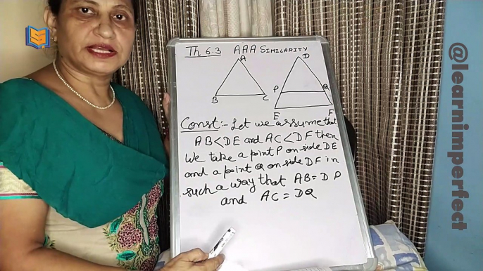 AAA Similarity Theorem - Triangles | Class 10 Maths | Proof of theorem 6.3 (NCERT) | Chapter 6 |