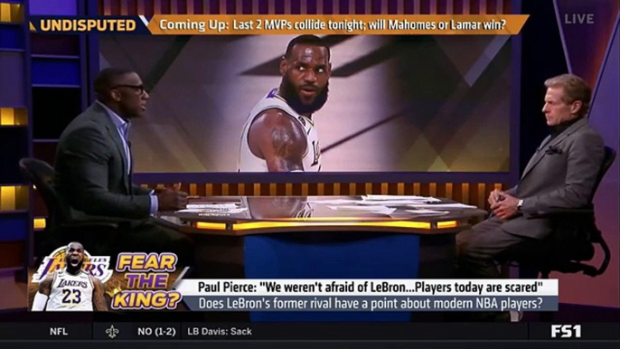 UNDISPUTED  Shannon react to Paul Pierce Says Players Today are Scared of LeBron James