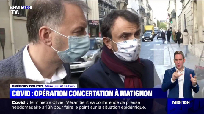 "On doit s'assurer que les professionnels soient nos alliés." Après son entrevue à Matignon, le maire EELV de Lyon Grégory Doucet s'exprime