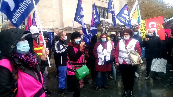 Manif du personnel communal de Saint-Denis, intervention syndicat SUD (extrait)