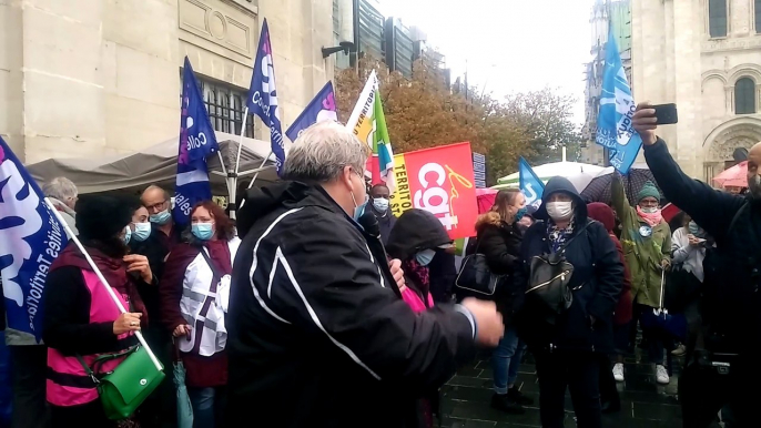 Manif du personnel communal de Saint-Denis, intervention syndicat UNSA (extrait)