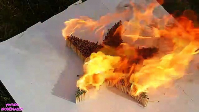Amazing ,Fire Domino, - 8000 Matches, Chain Reaction, l Star shaped