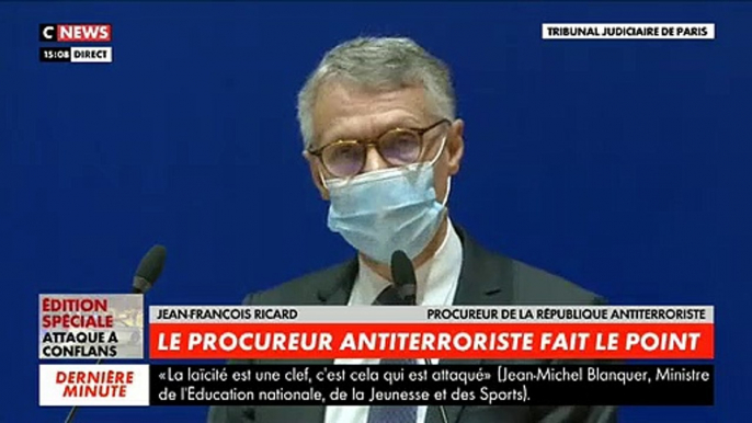 Professeur décapité - Regardez l'intégralité de la conférence de presse de Jean-François Ricard, procureur général du parquet national antiterroriste, qui a fait le point sur l'enquête