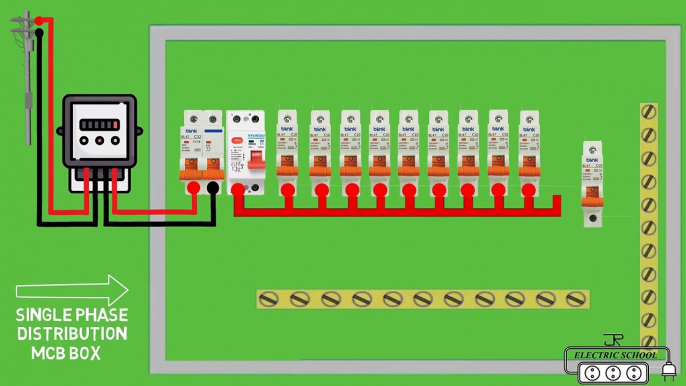 single phase mcb distribution db box connection diagram