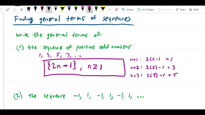 Sequences - Finding general terms of sequences