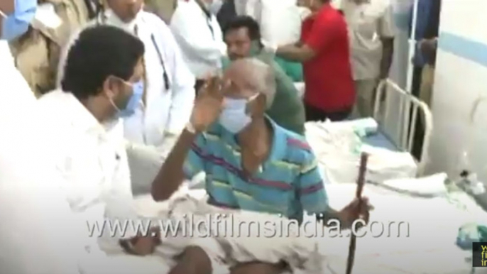 YS Jaganmohan Reddy with affected persons after LG Polymers Chemical Plant incident, Visakhapatnam