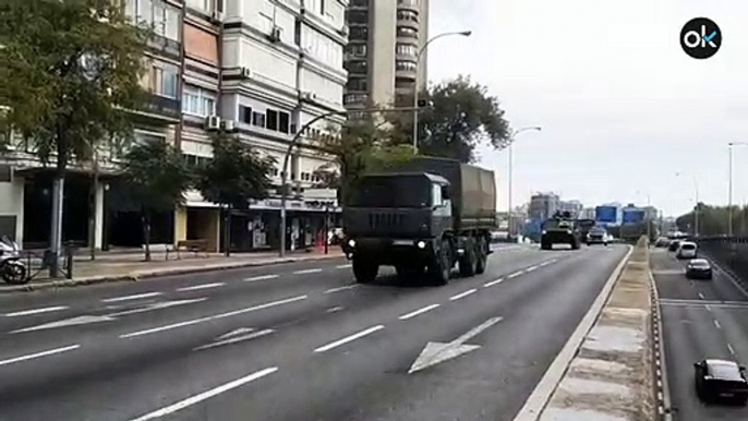 Los tanques entran en Madrid... pero en son de paz