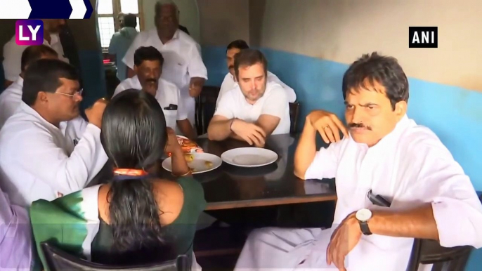 Rahul Gandhi Enjoys Tea At A Stall In Wayanad, Meets Flood-Affected People