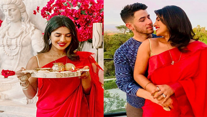 Priyanka Chopra का Husband Nick Jonas के साथ Karwa Chauth Celebration | Boldsky