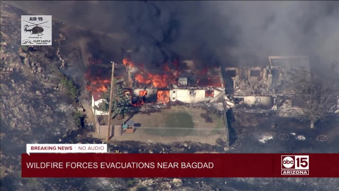 Spur Fire: Evacuations underway in Bagdad, Arizona after wildfire