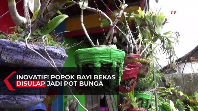 Inovatif! Popok Bayi Bekas Disulap Jadi Pot Bunga