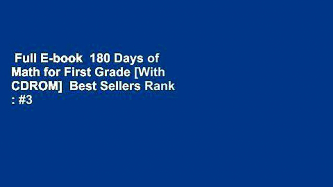 Full E-book  180 Days of Math for First Grade [With CDROM]  Best Sellers Rank : #3