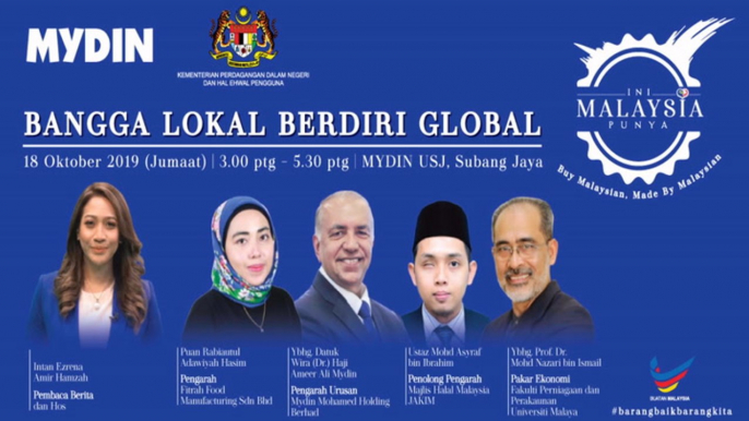 [LIVE] Saksikan Wacana: Bangga Lokal Berdiri Global secara langsung pada jam 3.00 petang ini, dibawakan oleh MYDIN. Bertempat di MYDIN USJ, Subang Jaya