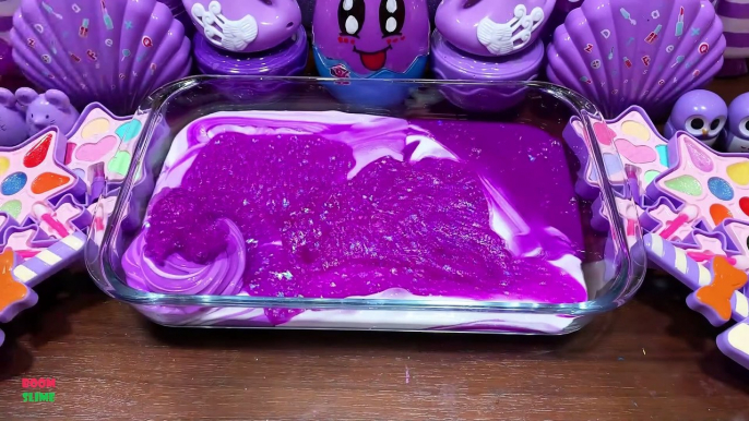 VIOLET PIPING BAGS & FEET - Mixing RandomThings Into GLOSSY Slime ! Satisfying Slime Videos #1539