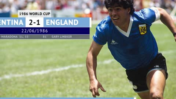 FOOTBALL: FIFA World Cup: Hand of God - Maradona's defining moment