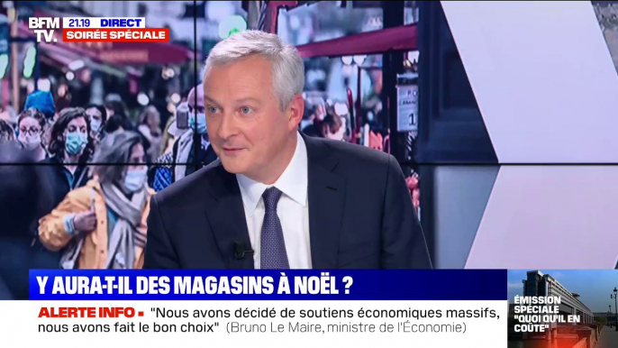 Bruno Le Maire évoque la possibilité pour les commerçants "d'une extension des amplitudes horaires jusqu'à Noël"