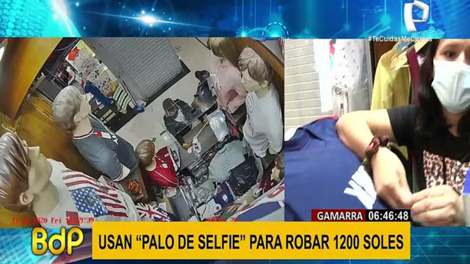 Gamarra: ladronas usan nueva modalidad del 'selfie stick' para robar