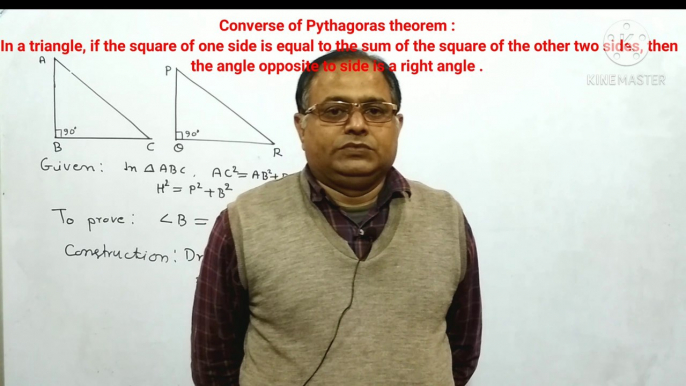 Triangles|L-7|Converse of Pythagoras theorem|Proof of Converse of Pythagoras theorem| Class 10 Maths Chapter 6 NCERT| Class 10 Triangles| Mathematic Classes| MC|