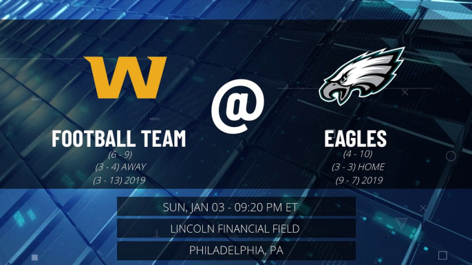 Football Team @ Eagles Game Preview for SUN, JAN 03 - 09:20 PM ET EST