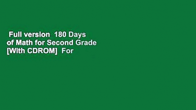 Full version  180 Days of Math for Second Grade [With CDROM]  For Free