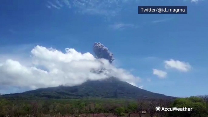 Indonesian volcano spews ash and debris into sky