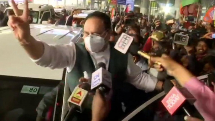 BJP president JP Nadda arrives in Kolkata