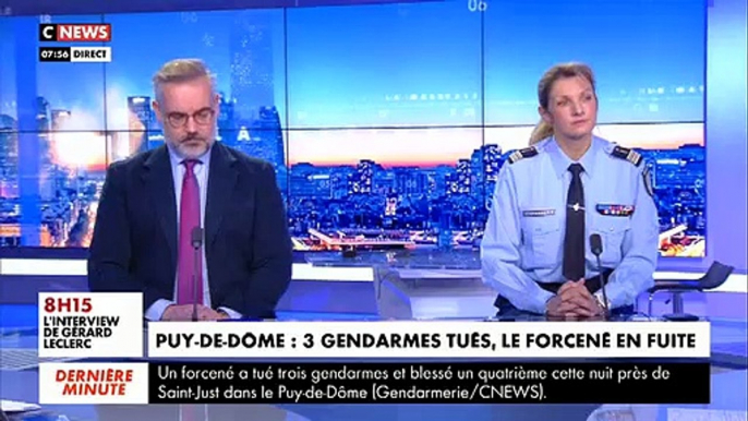 Puy-de-Dôme : Très émue, la porte parole de la gendarmerie raconte sur CNews ce qui s'est passé cette nuit et rend hommage aux 3 gendarmes décédés