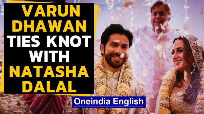 Varun Dhawan gets married to Natasha Dalal: Look at their beautiful wedding pictures|Oneindia News