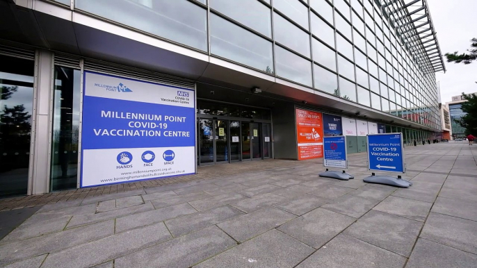 Millennium Point, Birmingham, opens as an NHS Vaccination Centre today - providing potentially life-saving jabs for pensioners and medics (SWNS)