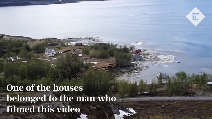 Landslide sweeps Norway homes into the sea