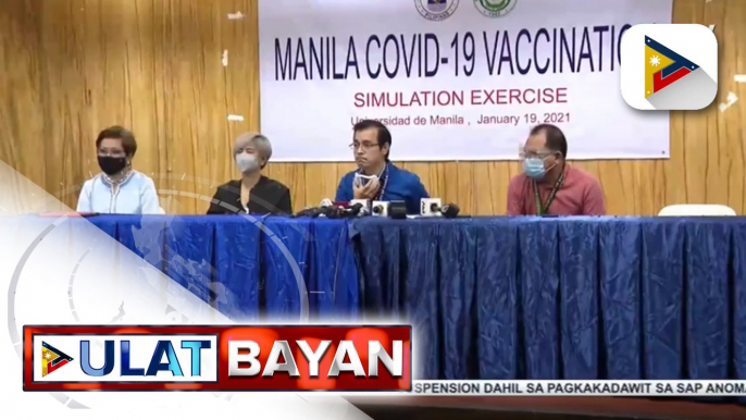 #UlatBayan | Manila LGU, nagsagawa ng vaccination simulation exercise; 50-K residente, target mabakunahan kada araw; mga residente, bibigyan ng kalayaan na mamili ng bakuna