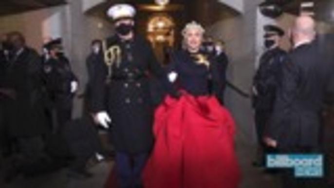 Lady Gaga Gives Striking Performance of National Anthem at Biden Inauguration | Billboard News