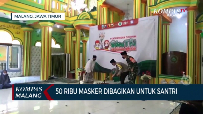 Gerakan Santri Bermasker, 50 Ribu Masker Dibagikan