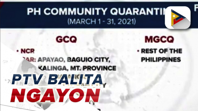 Bagong quarantine classification, inanunsyo ng Palasyo; NCR, mananatili sa GCQ