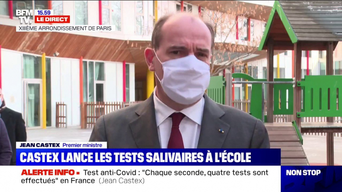 Test salivaires dans les écoles: Jean Castex annonce un objectif de 200.000 tests par semaine "au retour des vacances"