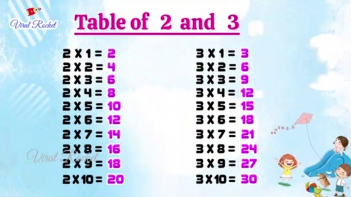Learn Table of 2 and 3 in English | Learn Multiplication Tables | 2, 3 Tables | Learn Maths easily | Viral Rocket