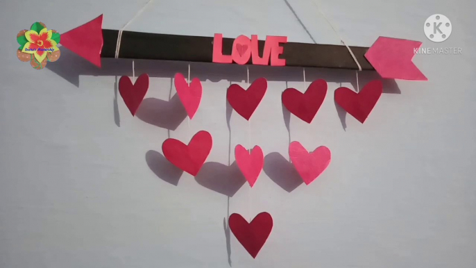 Cardboard wall hanging/ heart decor wall art/Heart wall hanging/DIY room decor/ paper wall hanging/ how to make easy paper wall hanging/ best out of waste/ do it yourself/ lovecraft/ DIY gift ideas