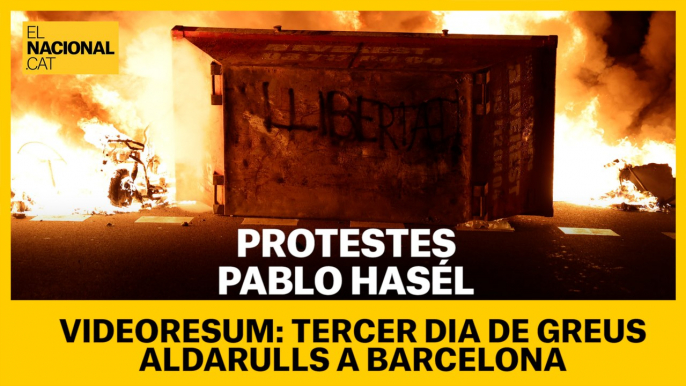 VIDEORESUM | Greus aldarulls a Barcelona en el tercer dia de protestes contra l'empresonament de Pablo Hasél