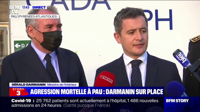 Gérald Darmanin à Pau: "Je veux dire toute la solidarité du gouvernement" au centre d'accueil de réfugiés où un responsable a été tué